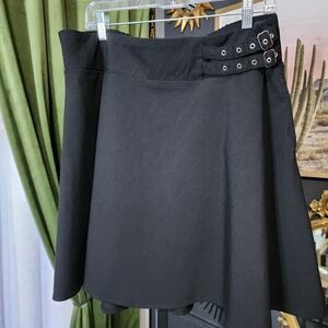 Torrid Black Buckle Skater Skirt | Size 1X (1) | A-Line Mini Skirt